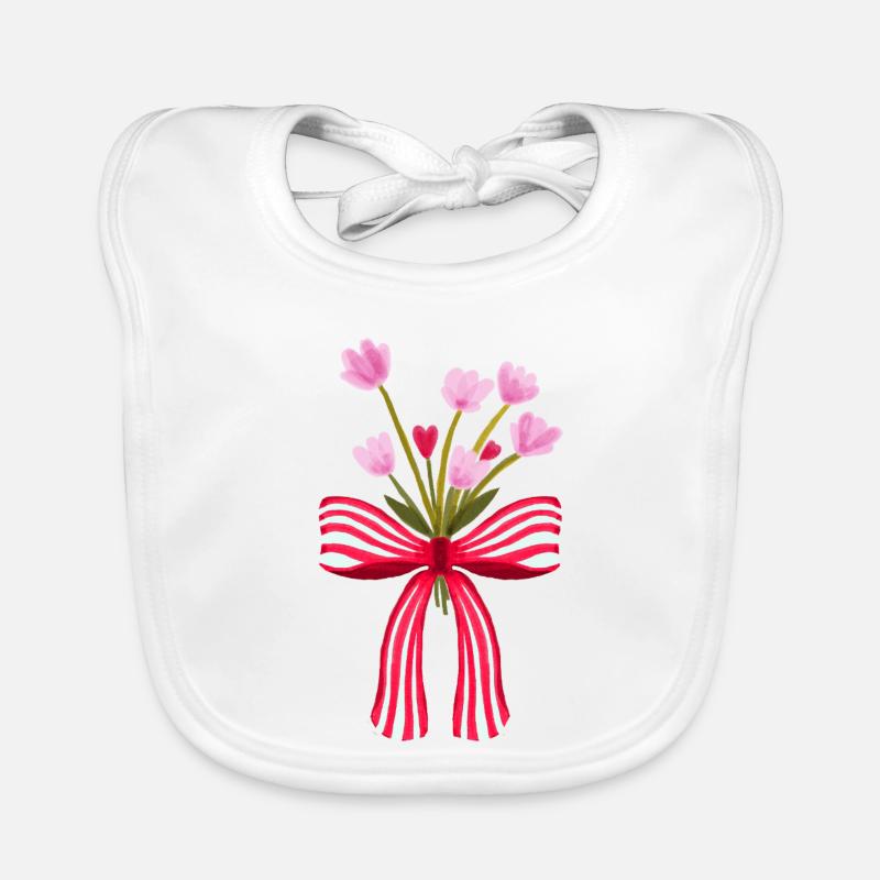 Aquarell-Blumen mit Schleife Baby Bio-Lätzchen