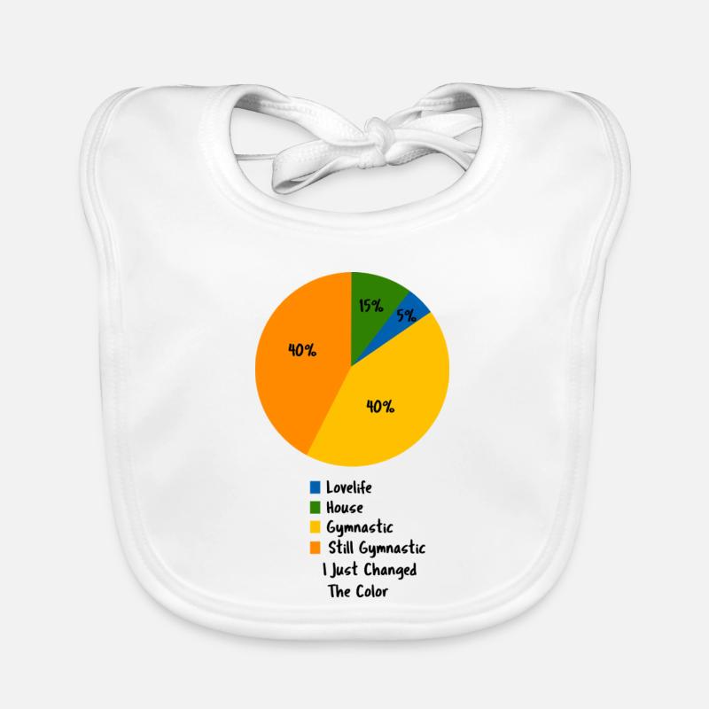 Funny Gymnast Routine Pie Chart Humor Organic Baby Bibs