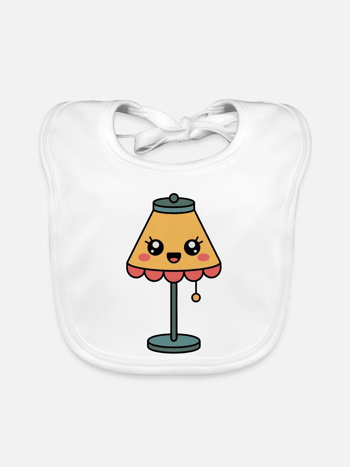 Lampe Tischlampe süßes Comic - Baby Bio-Lätzchen - Weiß - Vorne