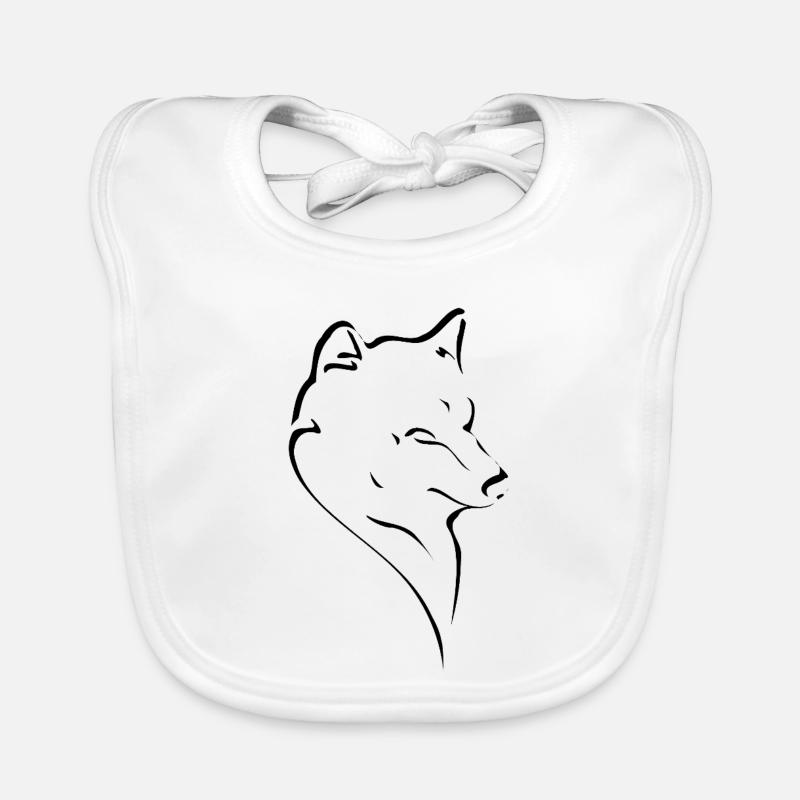 Wolfskopf Linienstudie Baby Bio-Lätzchen