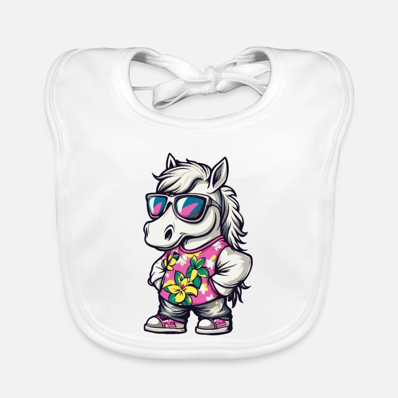 Pferd Comic Urlaub Baby Bio-Lätzchen