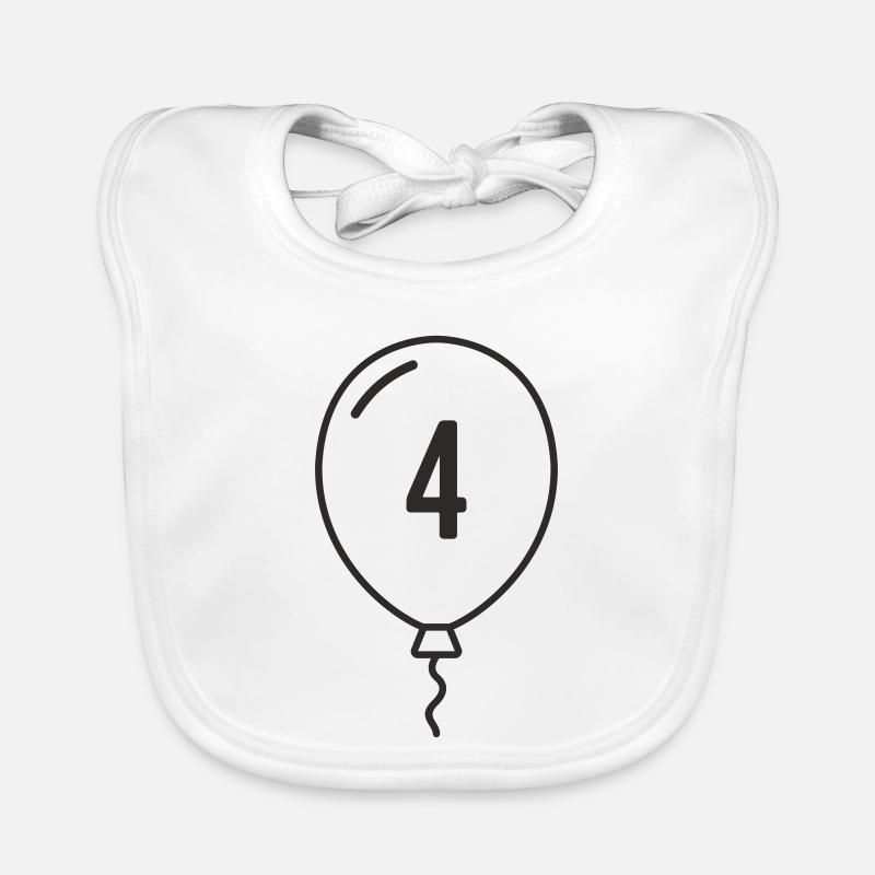 Ballon numéro 4 – Conception d’anniversaire et de fête Bavoir bio Bébé