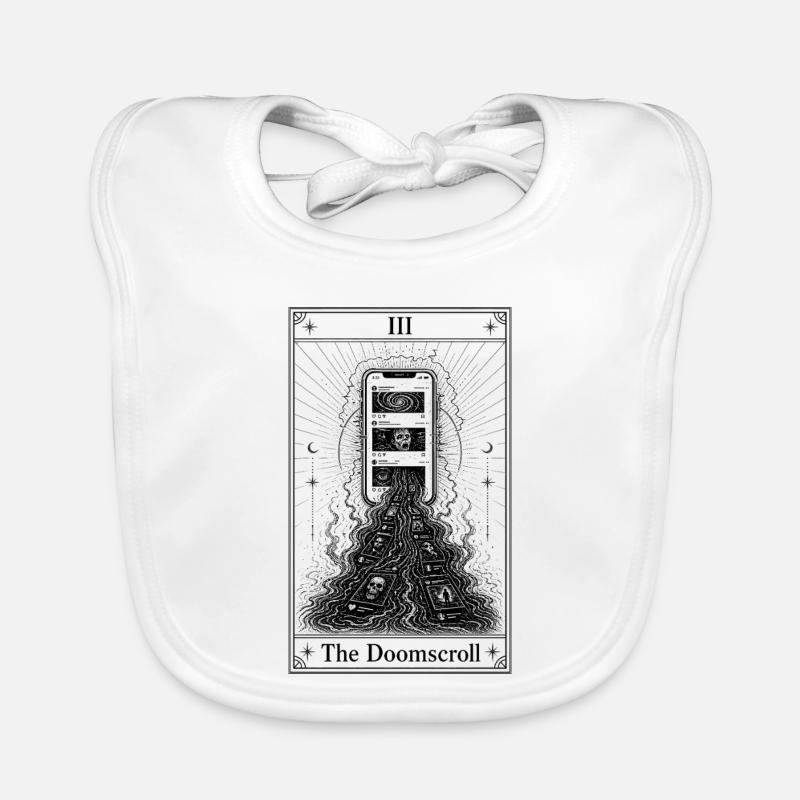 Défilement sans fin | Carte de tarot | Défilement doomscrolling Bavoir bio Bébé