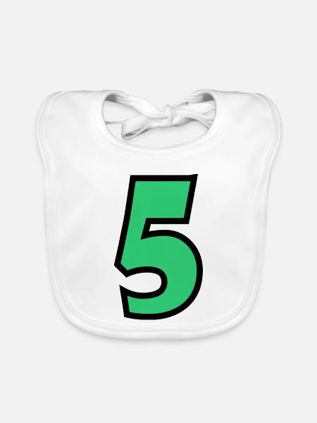 5. JUBILÄUM. 5 JAHRE. 5. JUBILÄUM - Baby Bio-Lätzchen - Weiß - Vorne