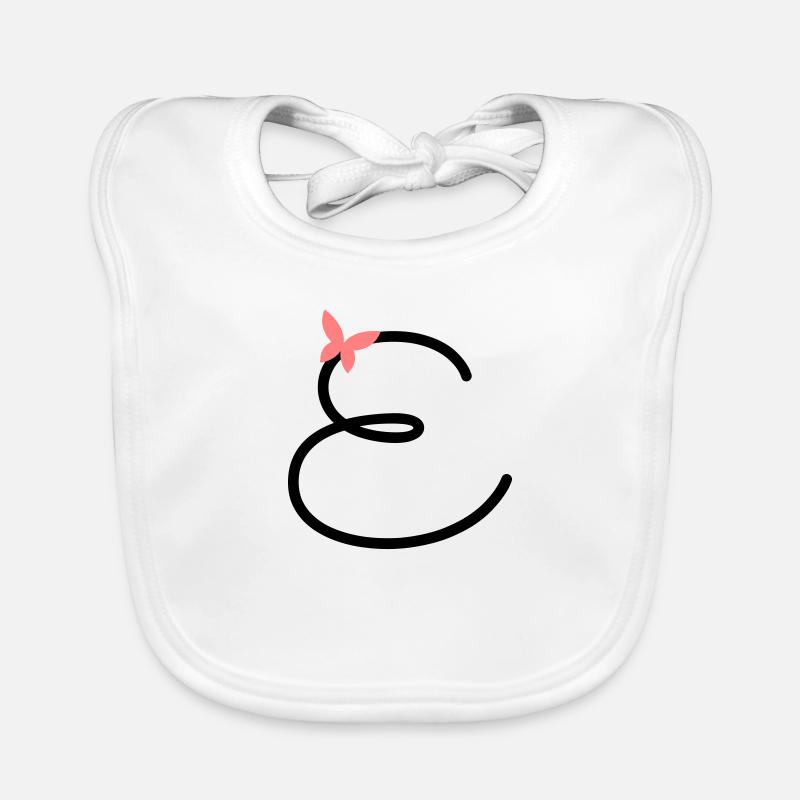 Buchstabe E Schmetterlingsbuchstabe Baby Bio-Lätzchen
