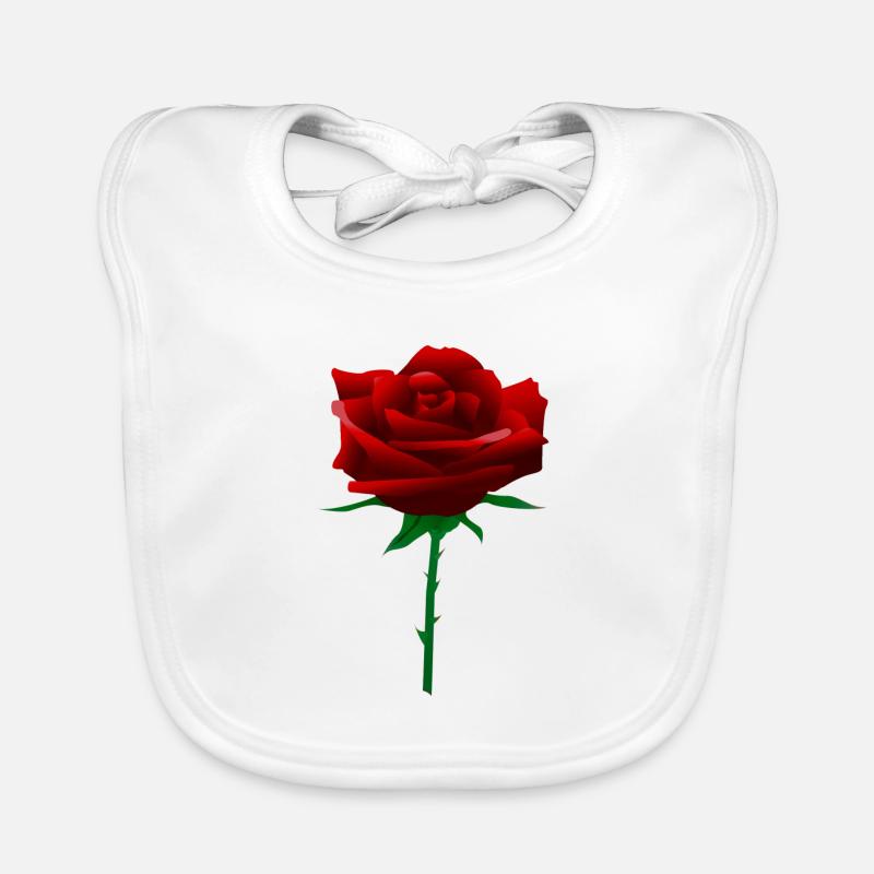 Rote Rose Baby Bio-Lätzchen
