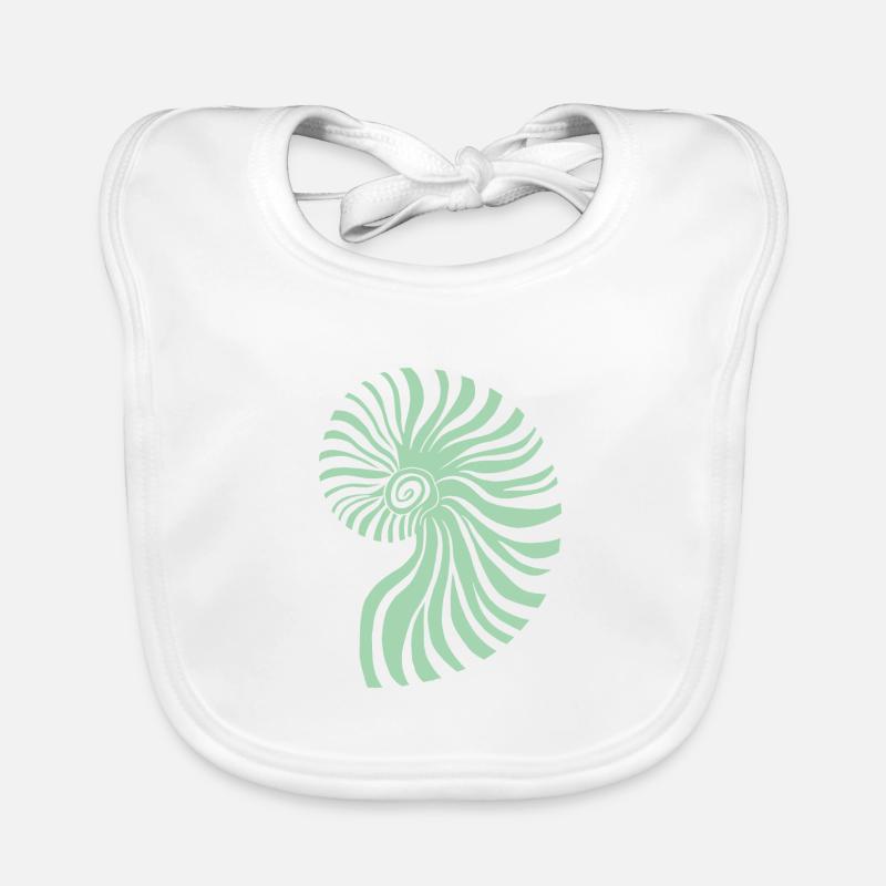 Ammonite vert pastel Bavoir bio Bébé