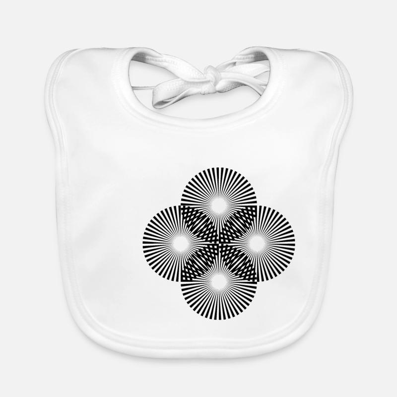 Illusion Géométrie d’illusions d’optique motifs - Bavoir bio Bébé - blanc