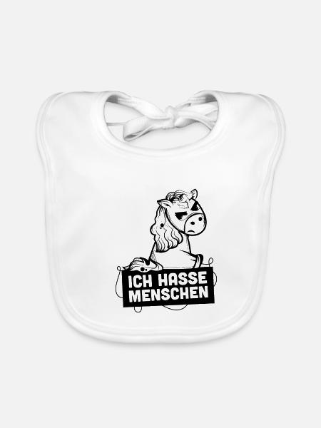 Ich hasse Menschen Einhorn - Baby Bio-Lätzchen - Weiß - Vorne