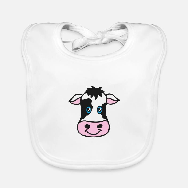 Cow Drawing Organic Baby Bibs