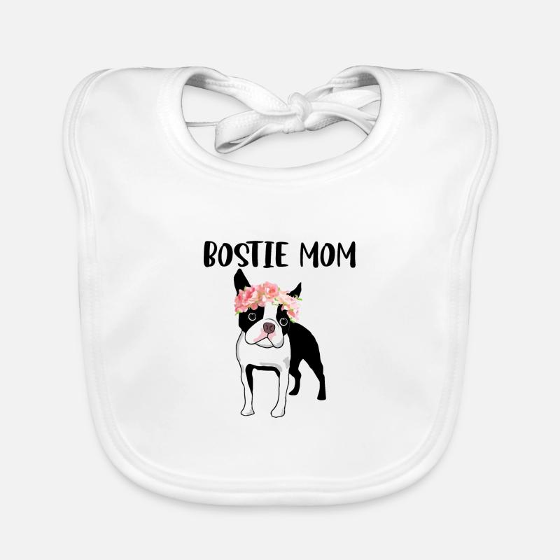 Funny Boston Terrier - Bostie Mom Organic Baby Bibs