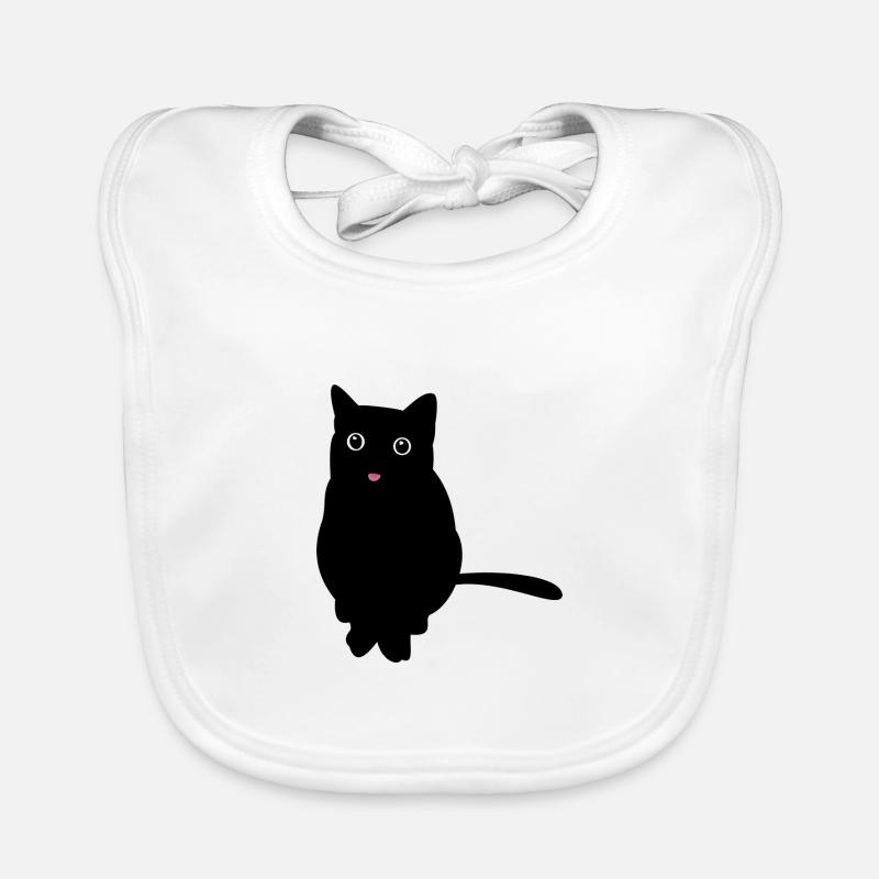 black cat - schwarze katze Baby Bio-Lätzchen