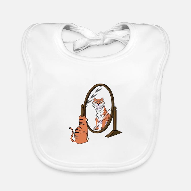 Miroir Tigre Chat Bavoir bio Bébé