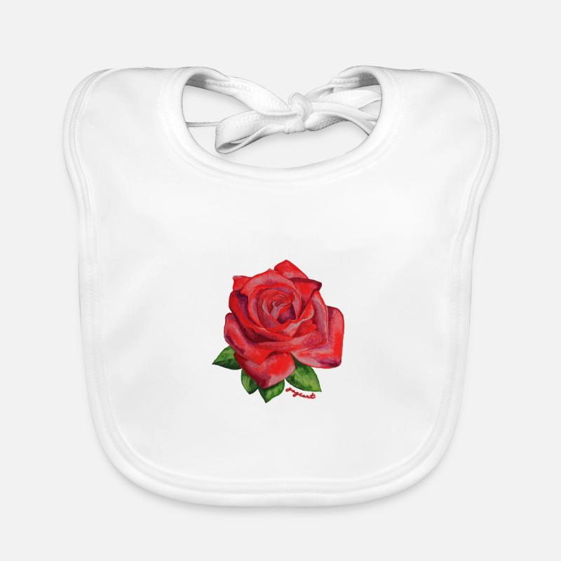 Rose rot Baby Bio-Lätzchen