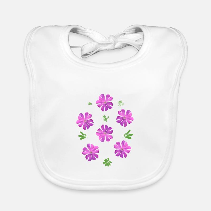 Light carnations pink flowers Organic Baby Bibs