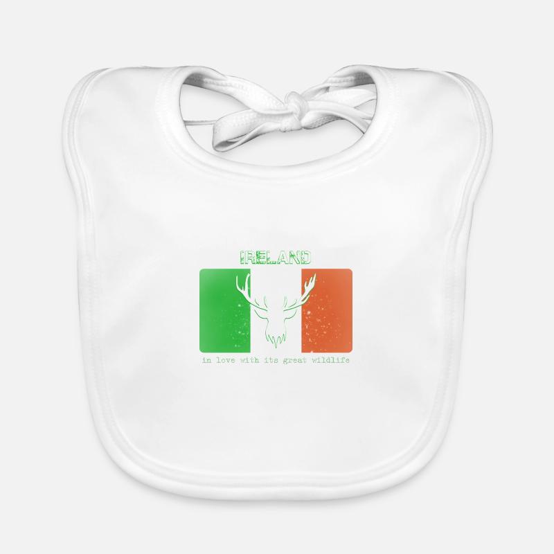 FAUNE ET DE LA FLORE D’IRLANDE Drapeau de l’Irlande Bavoir bio Bébé