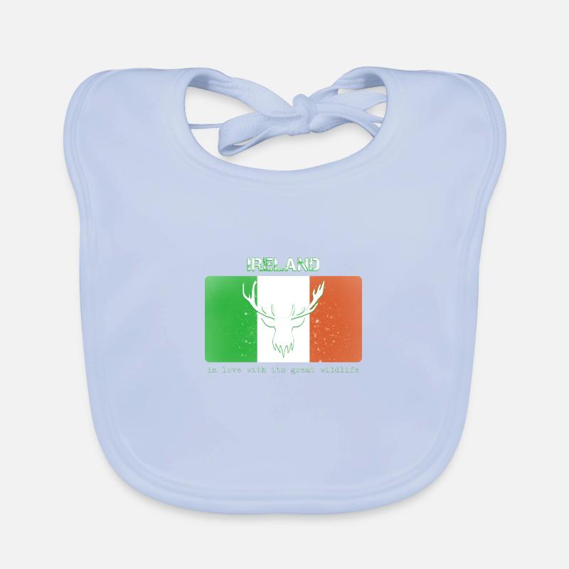 FAUNE ET DE LA FLORE D’IRLANDE Drapeau de l’Irlande Bavoir bio Bébé