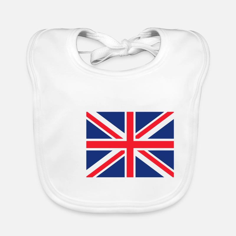 Drapeau de l'Angleterre drapeau - Bavoir bio Bébé - blanc