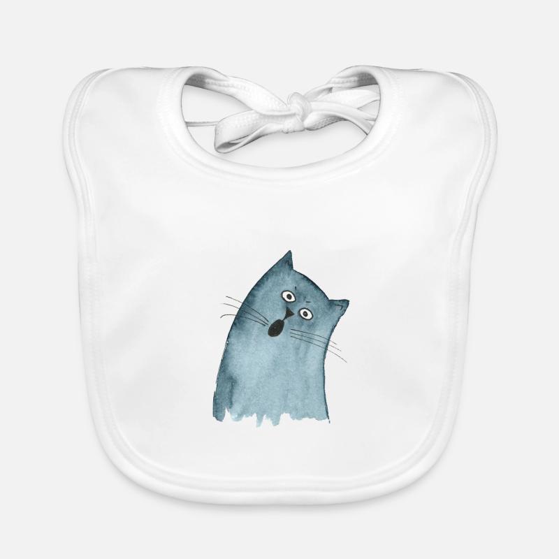 Cat grey Organic Baby Bibs
