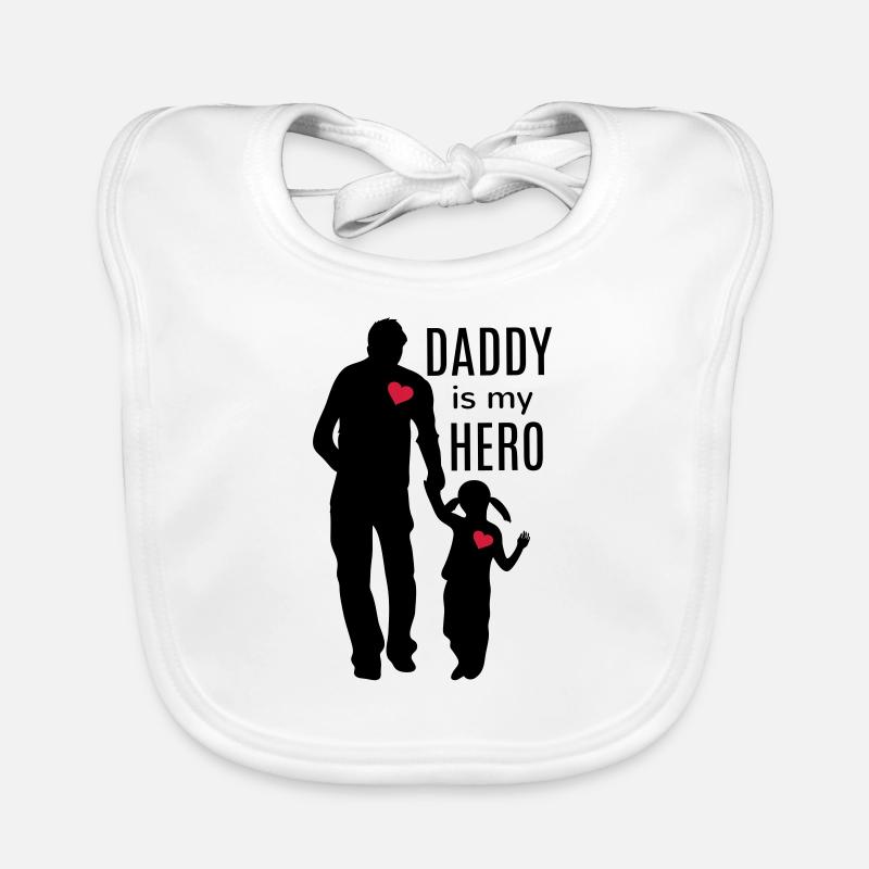 Daddy is My hero Father Daughter Daddy Daughters Love Organic Baby Bibs