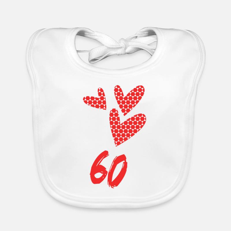 60. 60 YEARS. 60TH ANNIVERSARY. BIRTHDAY 60 YEARS. Organic Baby Bibs