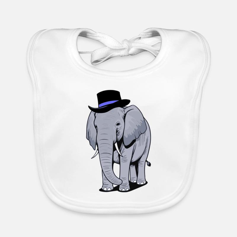 Elefant mit Hut Baby Bio-Lätzchen