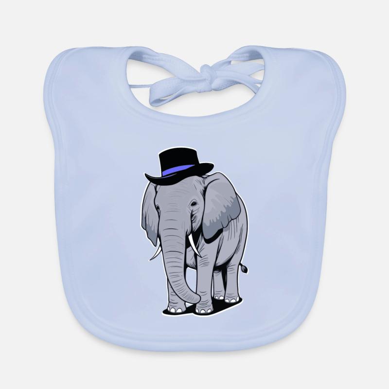 Elephant with hat Organic Baby Bibs