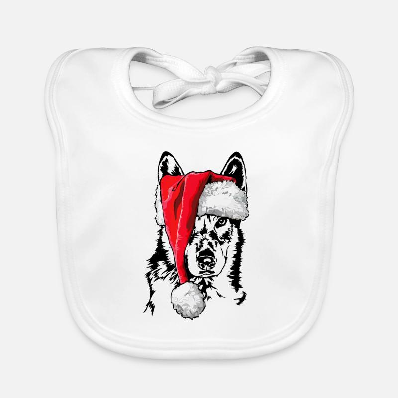 Czechoslovakian Wolfhound Christmas Wilsigns Organic Baby Bibs