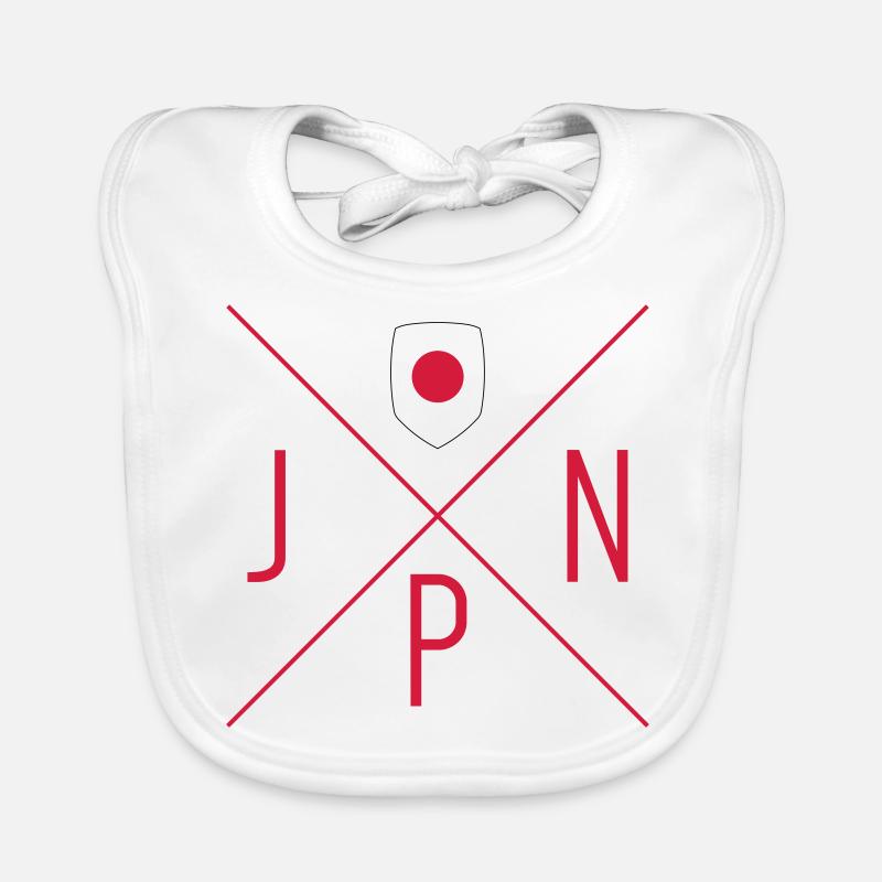 Motif Japon - Bavoir bio Bébé - blanc