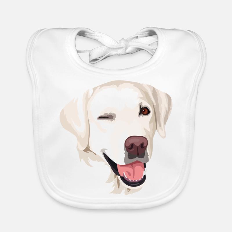 Tête beige labrador Bavoir bio Bébé
