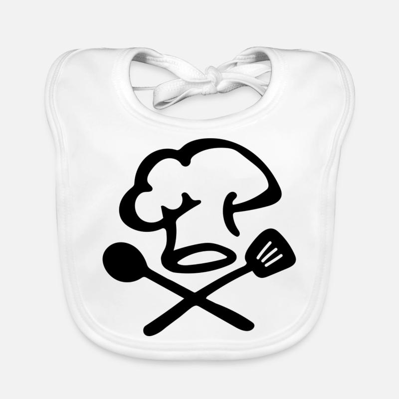 Cooking icon chef hat Organic Baby Bibs