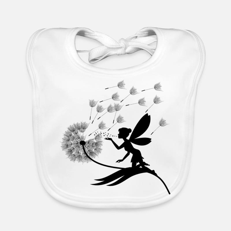 Papillons design puste fleurs prairie coeurs fées Bavoir bio Bébé