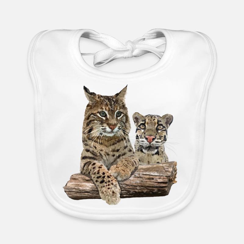 Luchs und Nebelparder Baby Bio-Lätzchen