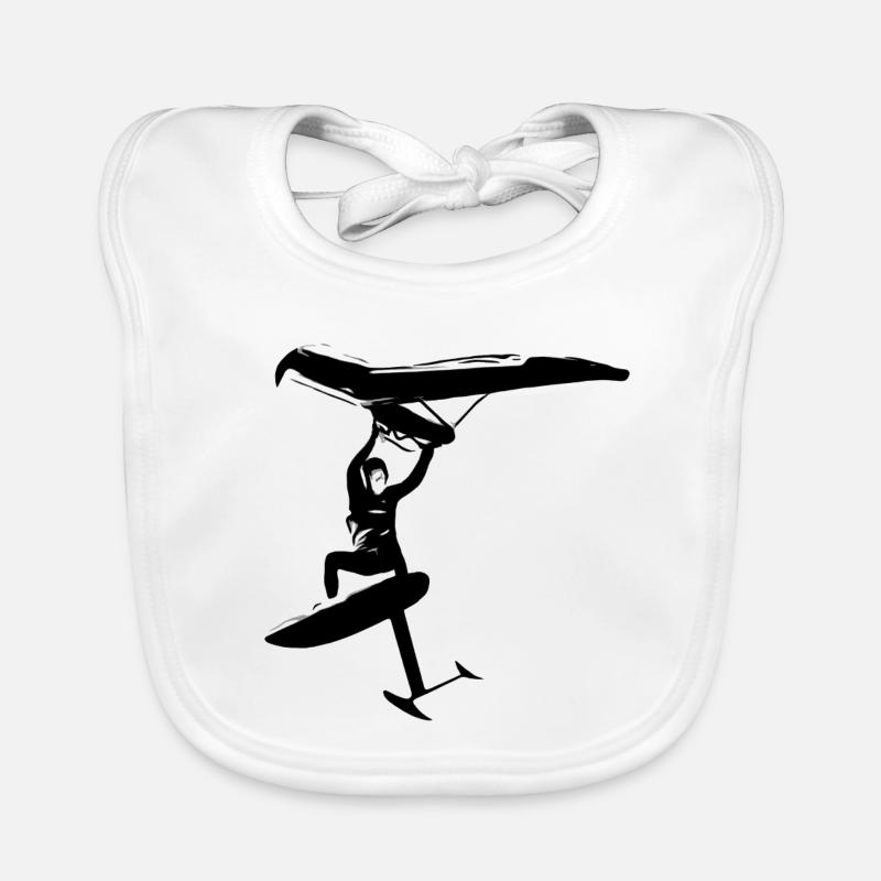 Saut wingfoil - Bavoir bio Bébé - blanc