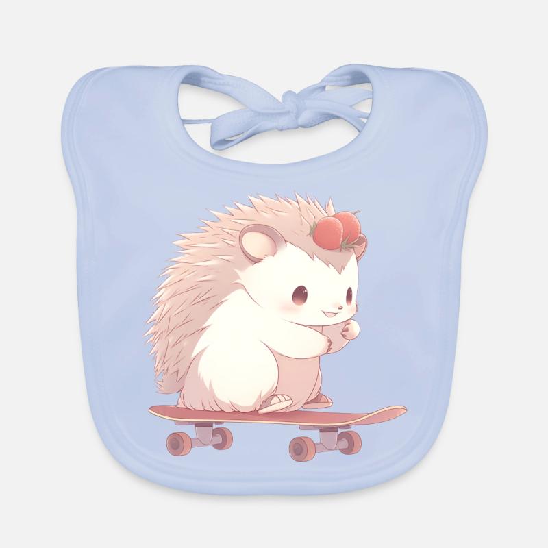 Süßer Igel skatet Baby Bio-Lätzchen