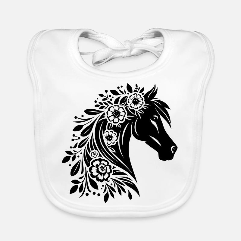 Fleurs de tête de cheval Bavoir bio Bébé