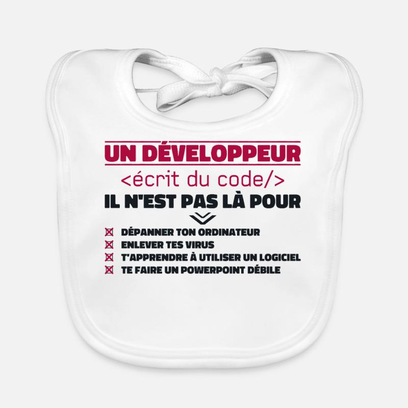 Un Développeur Écrit du Code Cadeau Bavoir bio Bébé