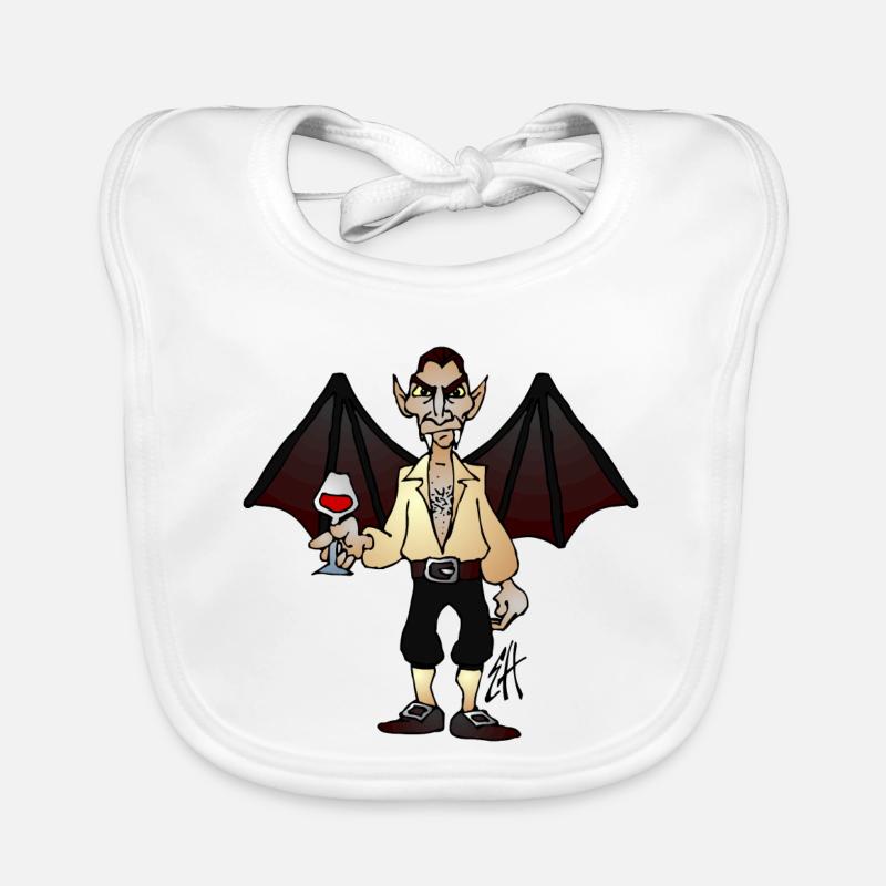 Vampire Dracula with Wine and Bat Wings Organic Baby Bibs