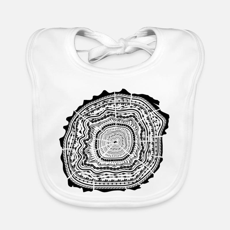 Holzscheibe mit Rinde - Baumringe Baby Bio-Lätzchen