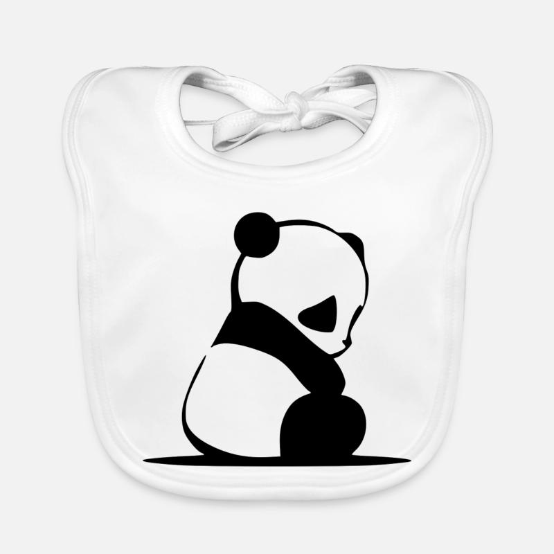 Panda - Bavoir bio Bébé - blanc