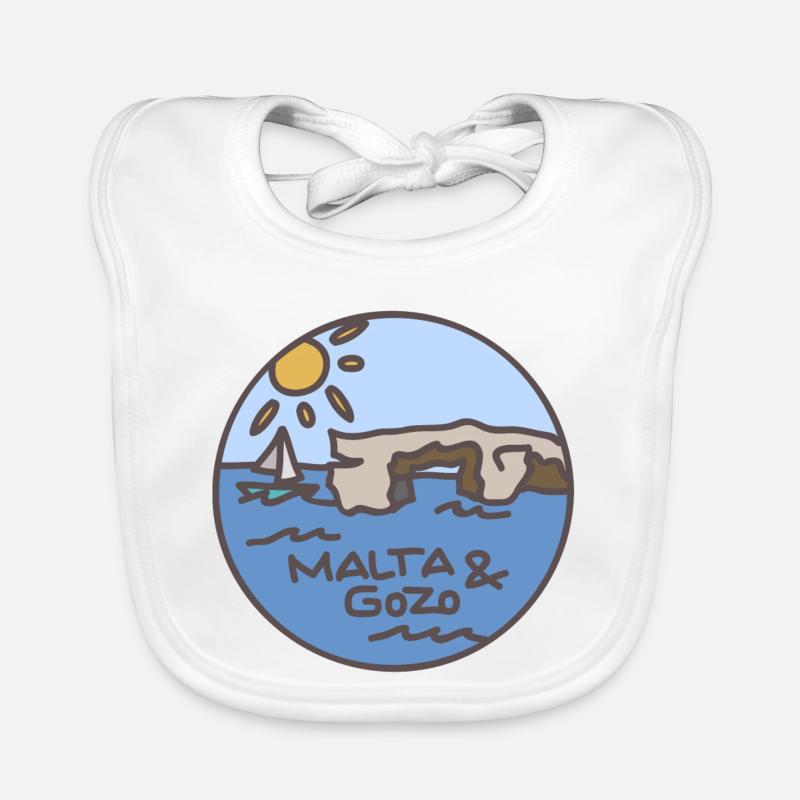 Malta / Gozo Illustration Baby Bio-Lätzchen