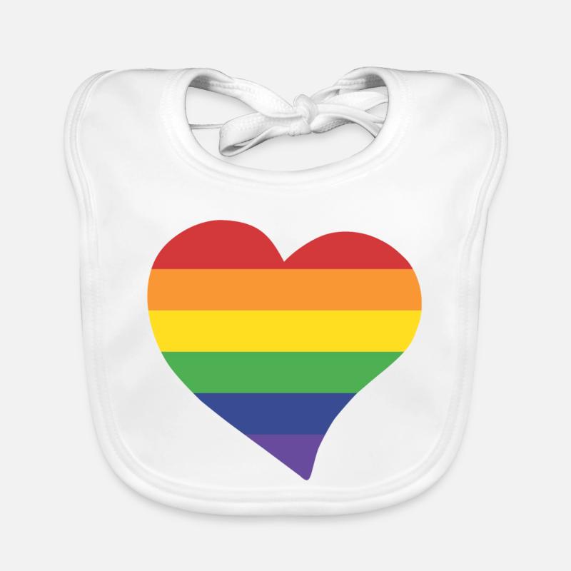 Rainbow heart Bavoir bio Bébé