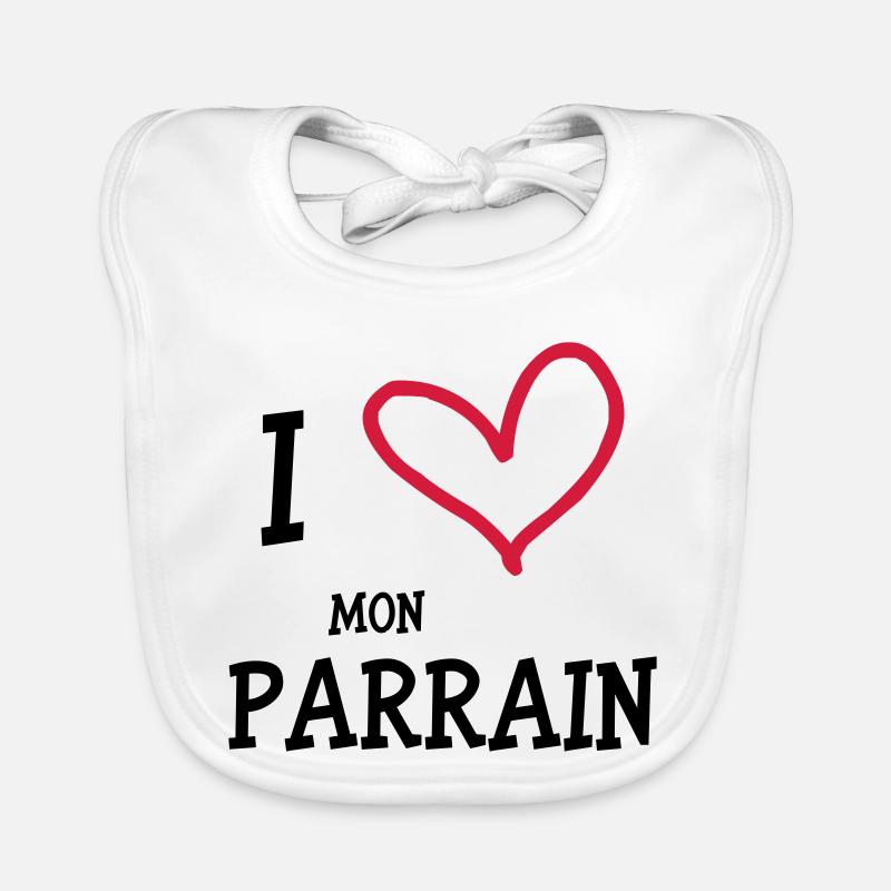 I Love Mon Parrain Bavoir bio Bébé
