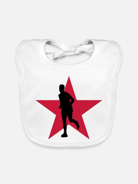 Running / Jogging / Run / Trail / Sport - Organic Baby Bibs - white - Front
