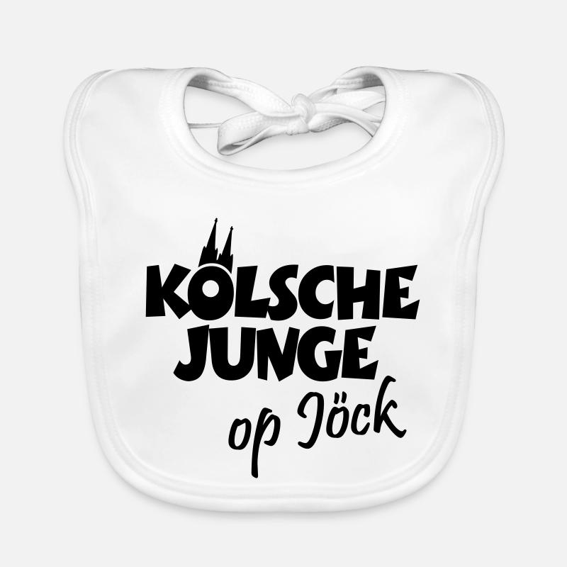 Kölsche Junge op Jöck - Kölsch - Köln - Kölner - Baby Bio-Lätzchen - Weiß