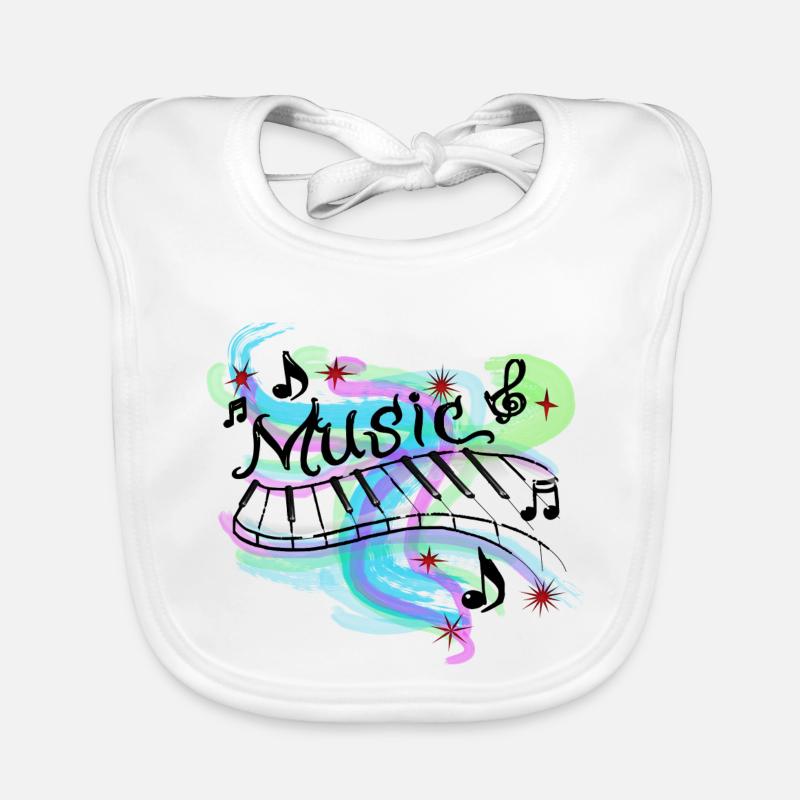 Musik - Baby Bio-Lätzchen - Weiß