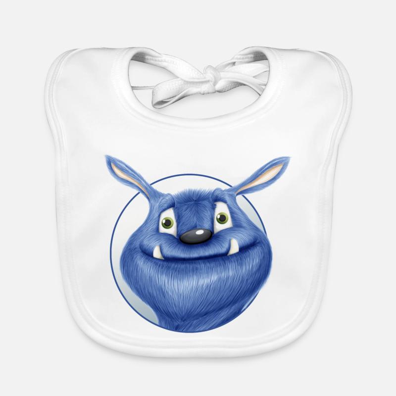 blue monster Organic Baby Bibs