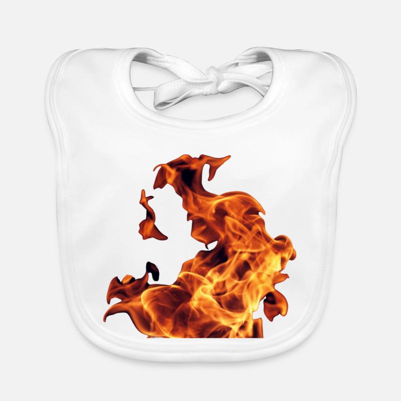Abstract Flames on Black Organic Baby Bibs
