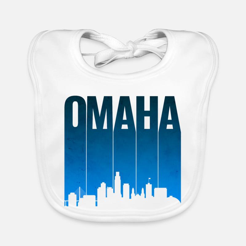 Omaha Skyline Blau Gradient Baby Bio-Lätzchen