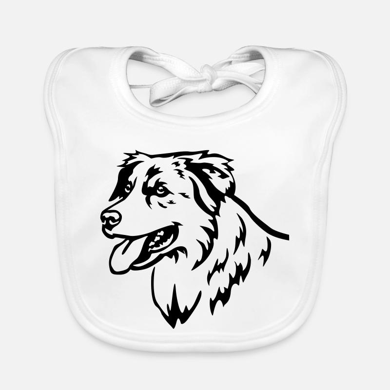 Australian Shepherd Kopf Baby Bio-Lätzchen